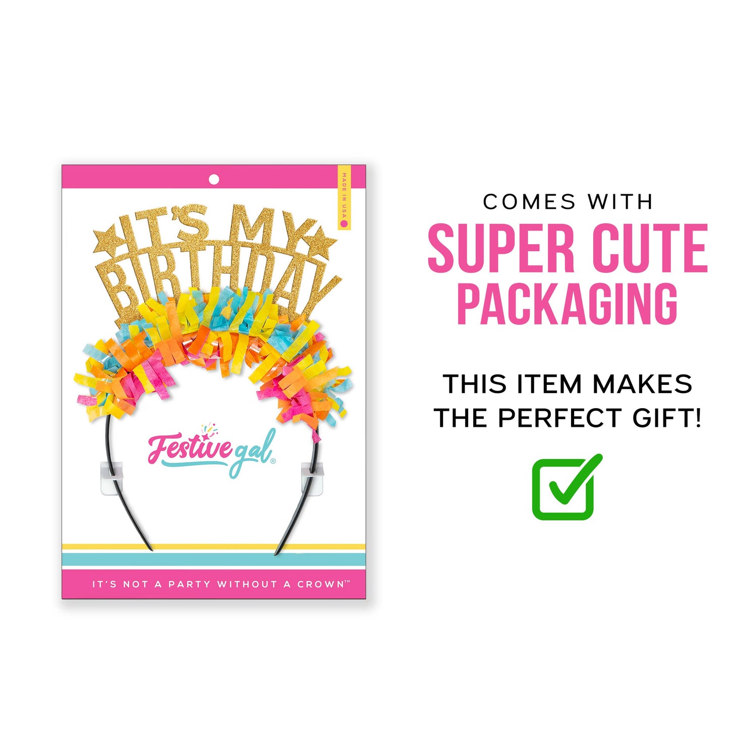 It’s My Birthday Crown: Gold/Multi-Color