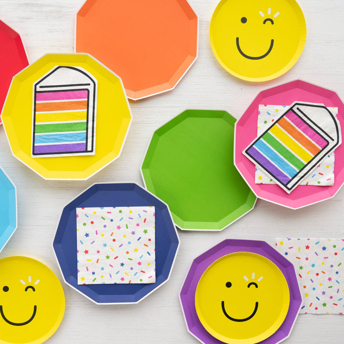 Sprinkles & Smiles Large Rainbow Plates
