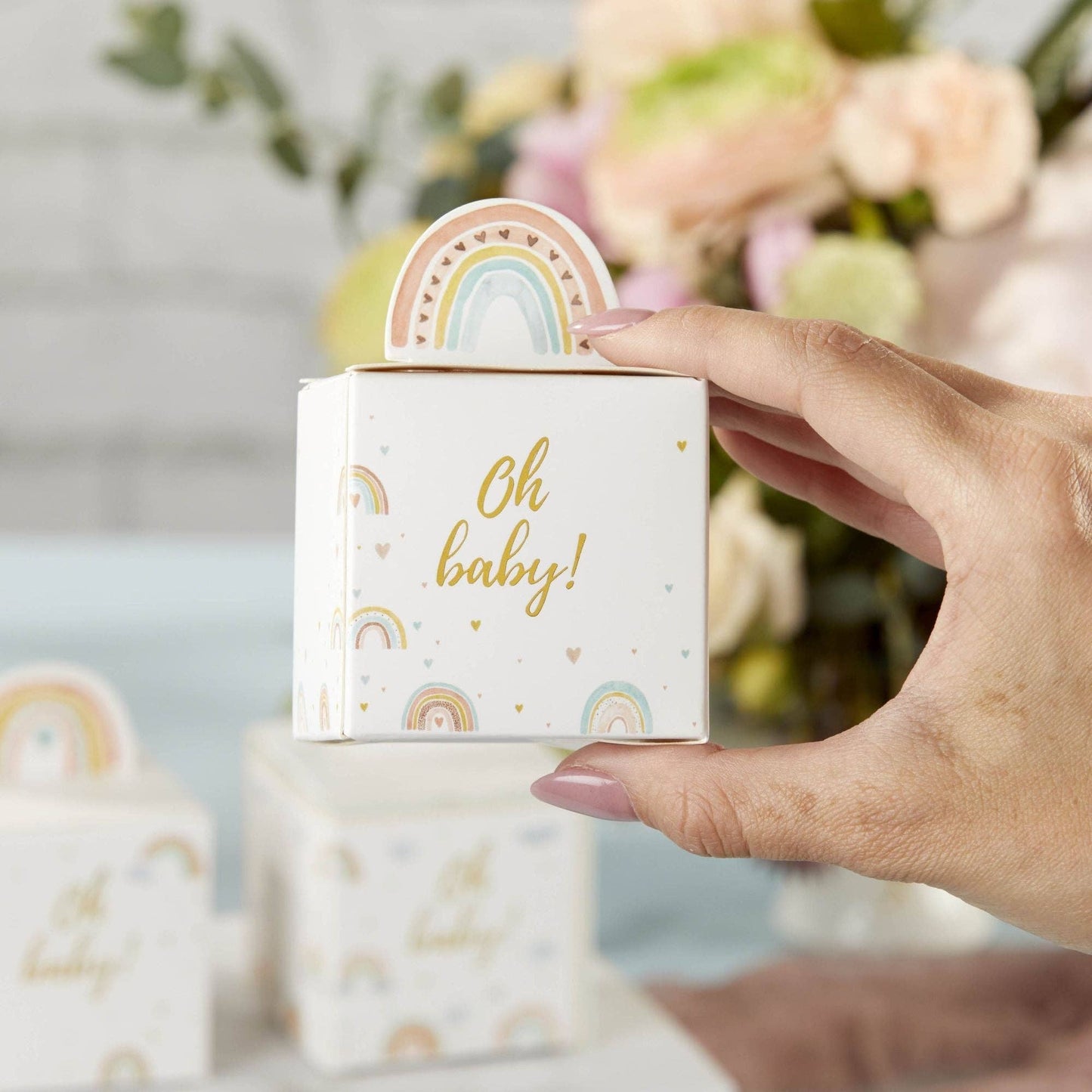 Boho Rainbow Baby Favor Box (Set of 24)