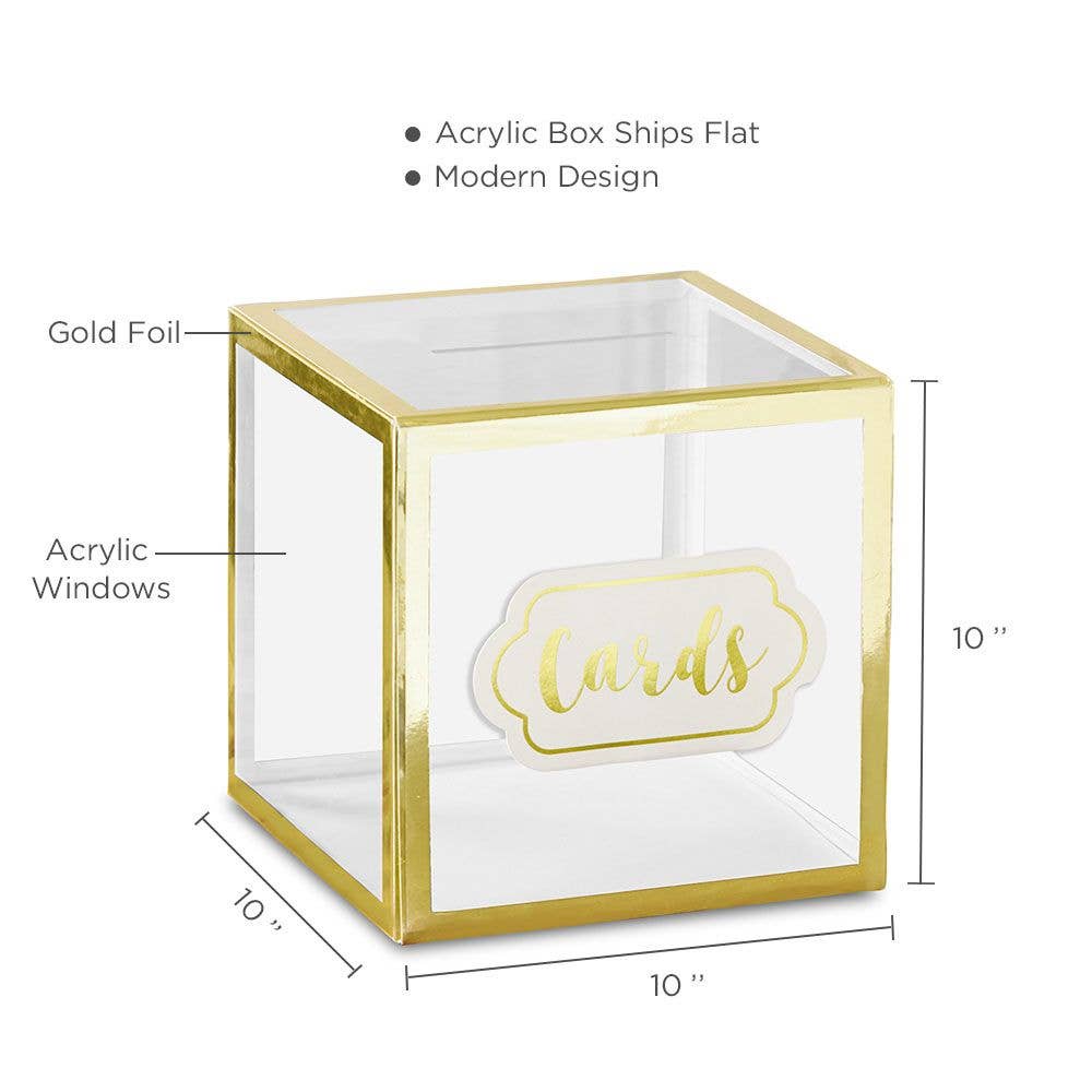 Gold Frame Collapsible Acrylic Card Box