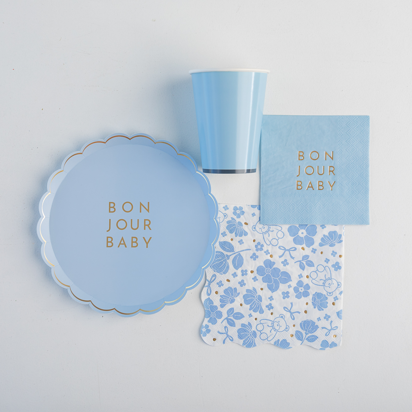 Bonjour Baby Sky Blue Cocktail Napkins