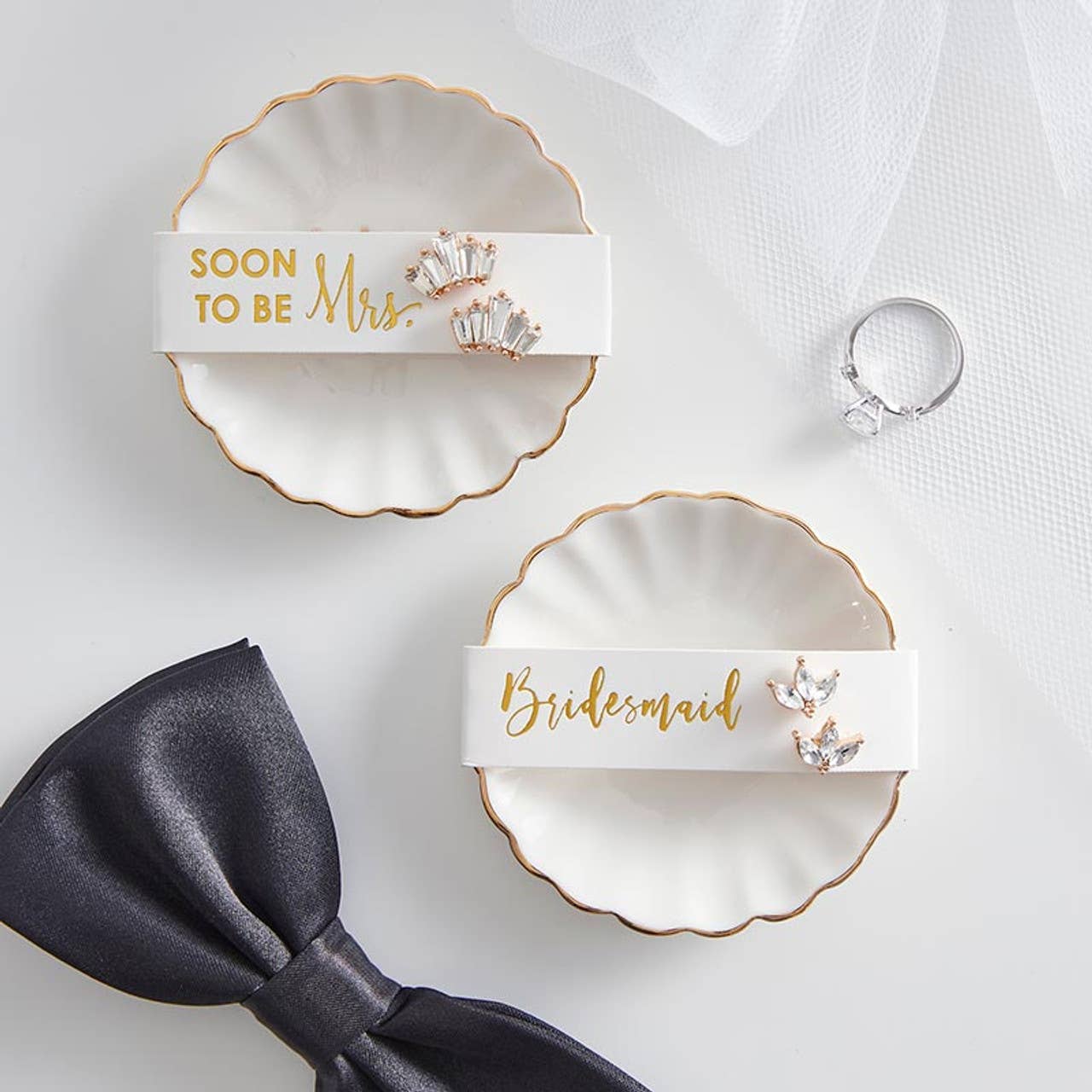 Earrings & Trinket Dish Gift Set - Mrs.