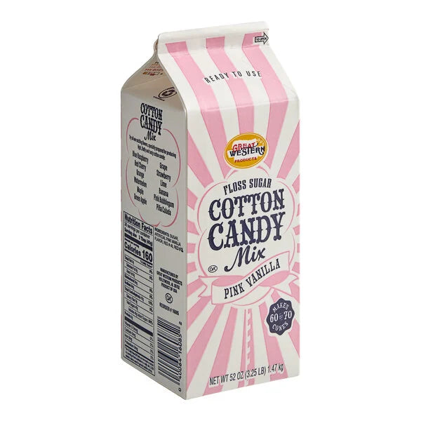 Cotton Candy Sugar Floss & White Cones (1/2 Gallon - Up to 50 Servings)