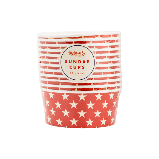 Hamptons Star Patriotic Paper Sundae Cups