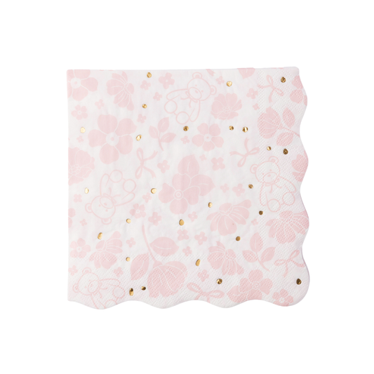 Emma Bear Pink Large Napkins