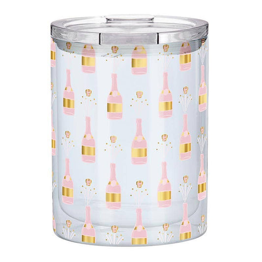 Pink & Gold Champagne Double-Wall Short Tumbler
