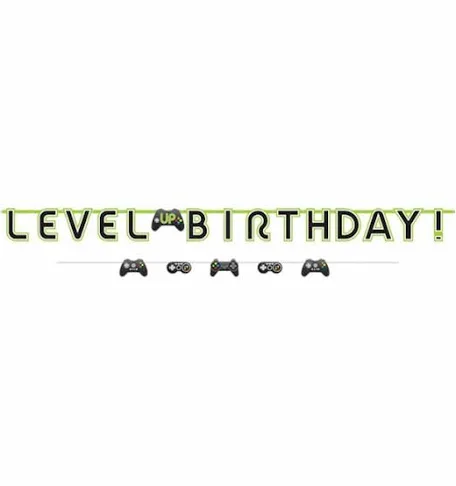 Level Up Birthday Banner