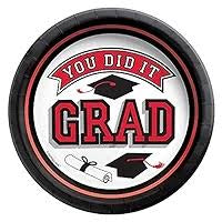 Graduation Dessert Plates (20 ct) - Red & Black