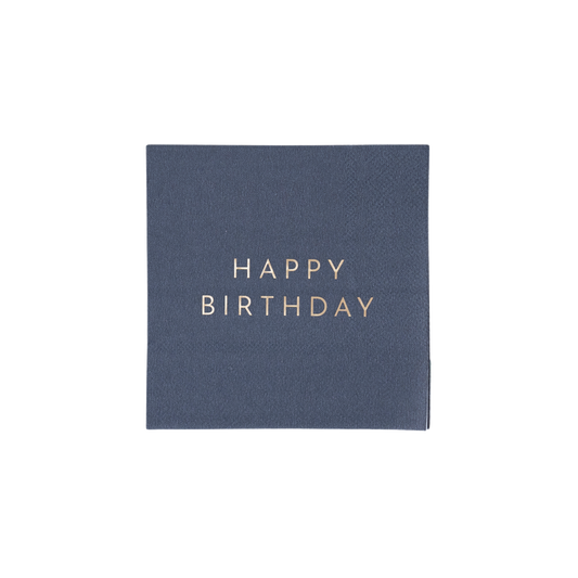Midnight Blue Signature Happy Birthday Cocktail Napkins