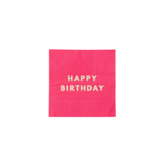 Haute Pink Happy Birthday Cocktail Napkins