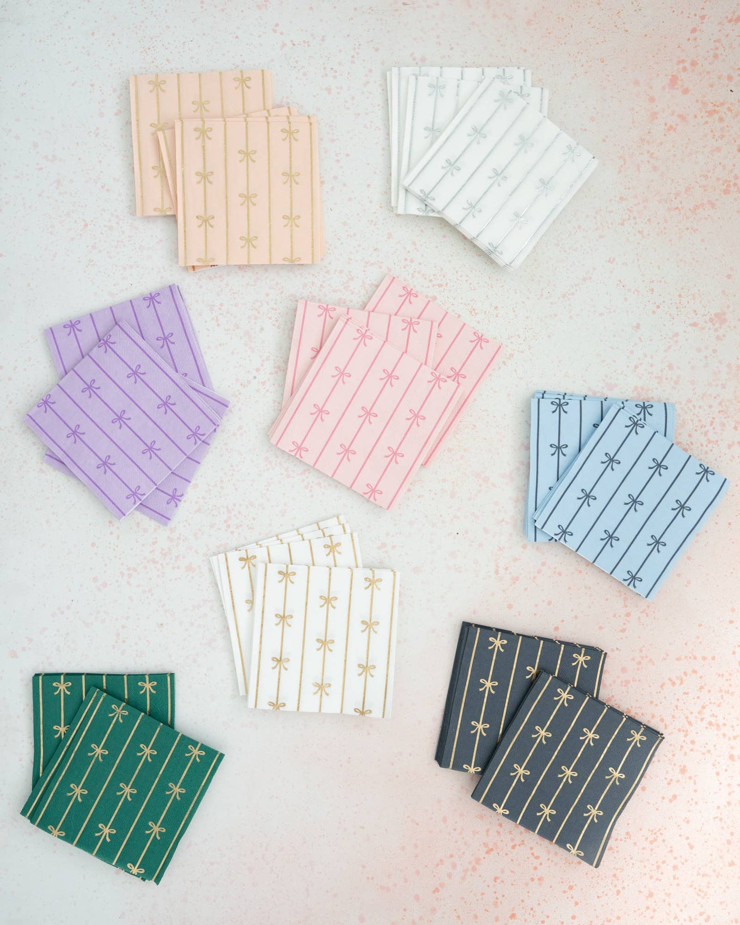 Gold Signature Bow Cocktail Napkins