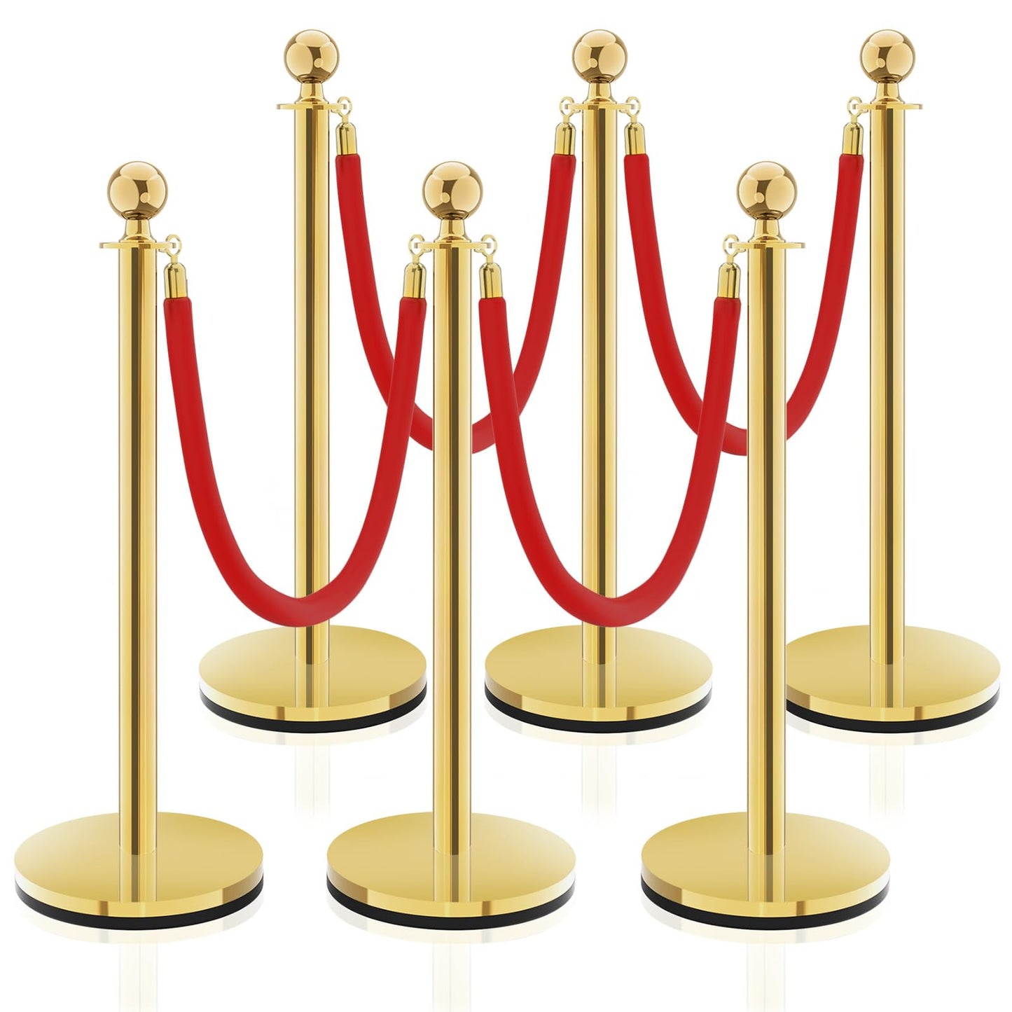 Stanchion Posts with Red Velvet Ropes - Rental