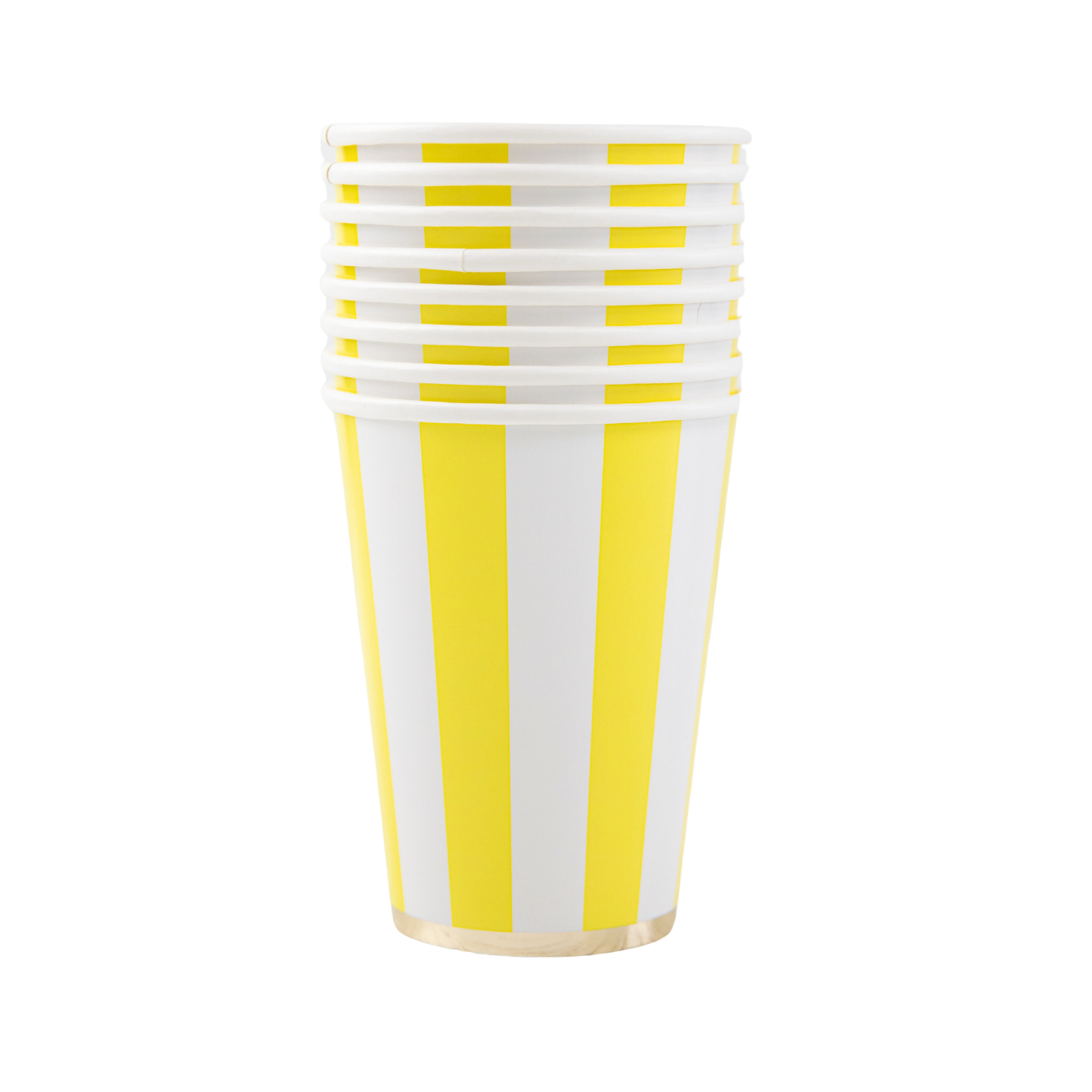 Soleil Yellow Cabana Stripe Cups
