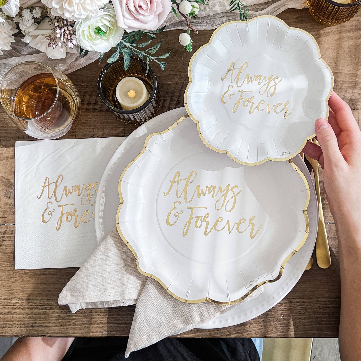 Always & Forever 72 Piece Party Tableware Set (24 Guests)
