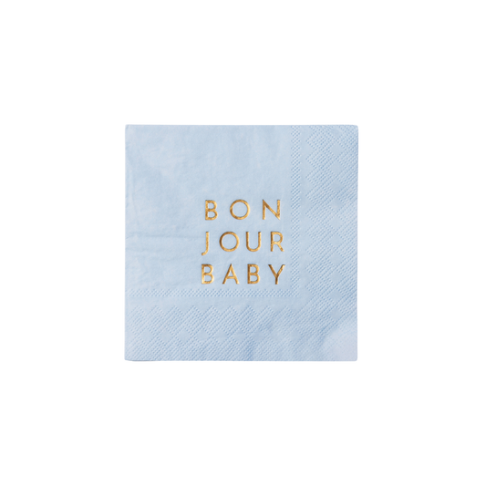 Bonjour Baby Sky Blue Cocktail Napkins