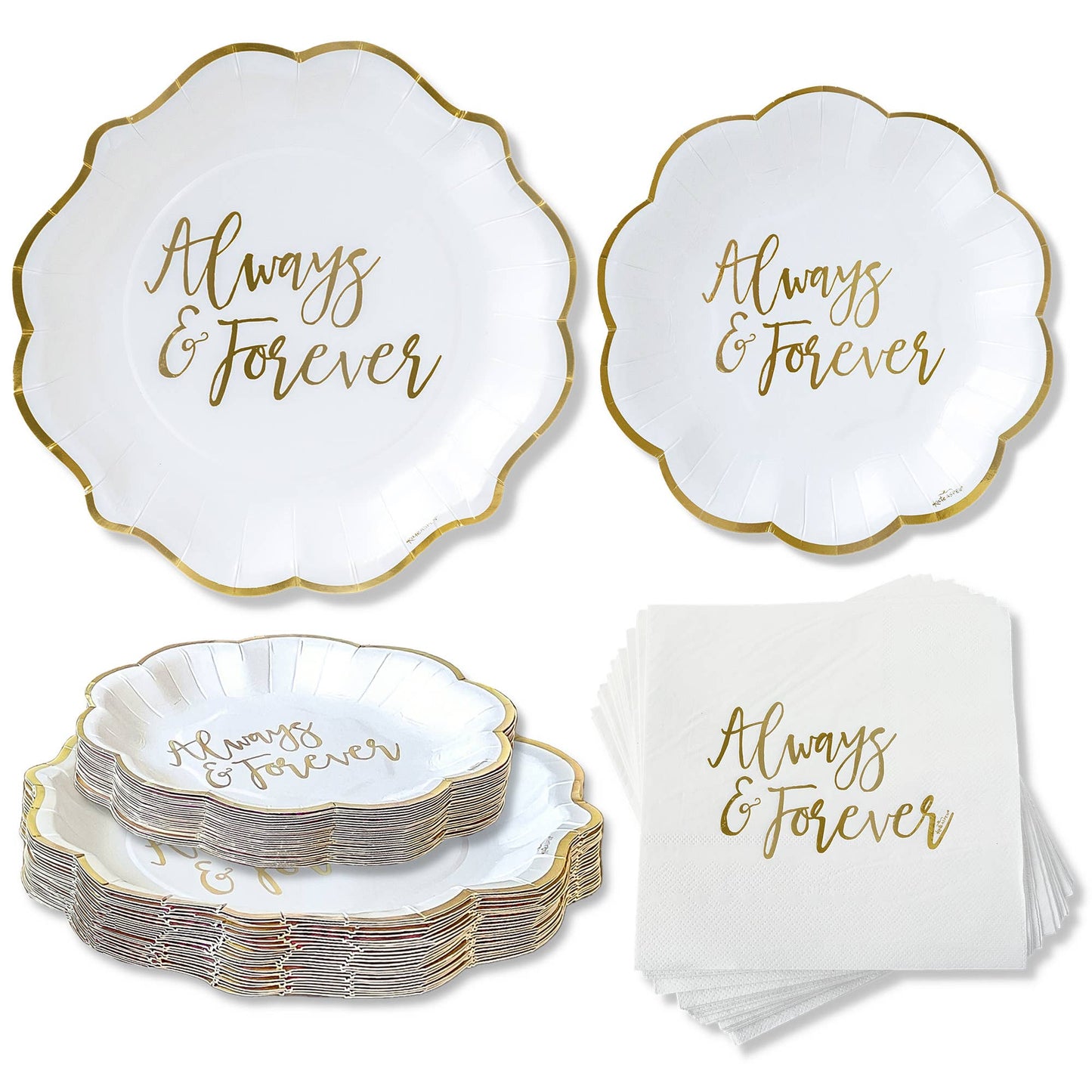 Always & Forever 72 Piece Party Tableware Set (24 Guests)