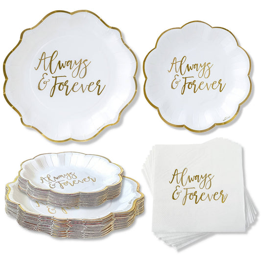 Always & Forever 72 Piece Party Tableware Set (24 Guests)
