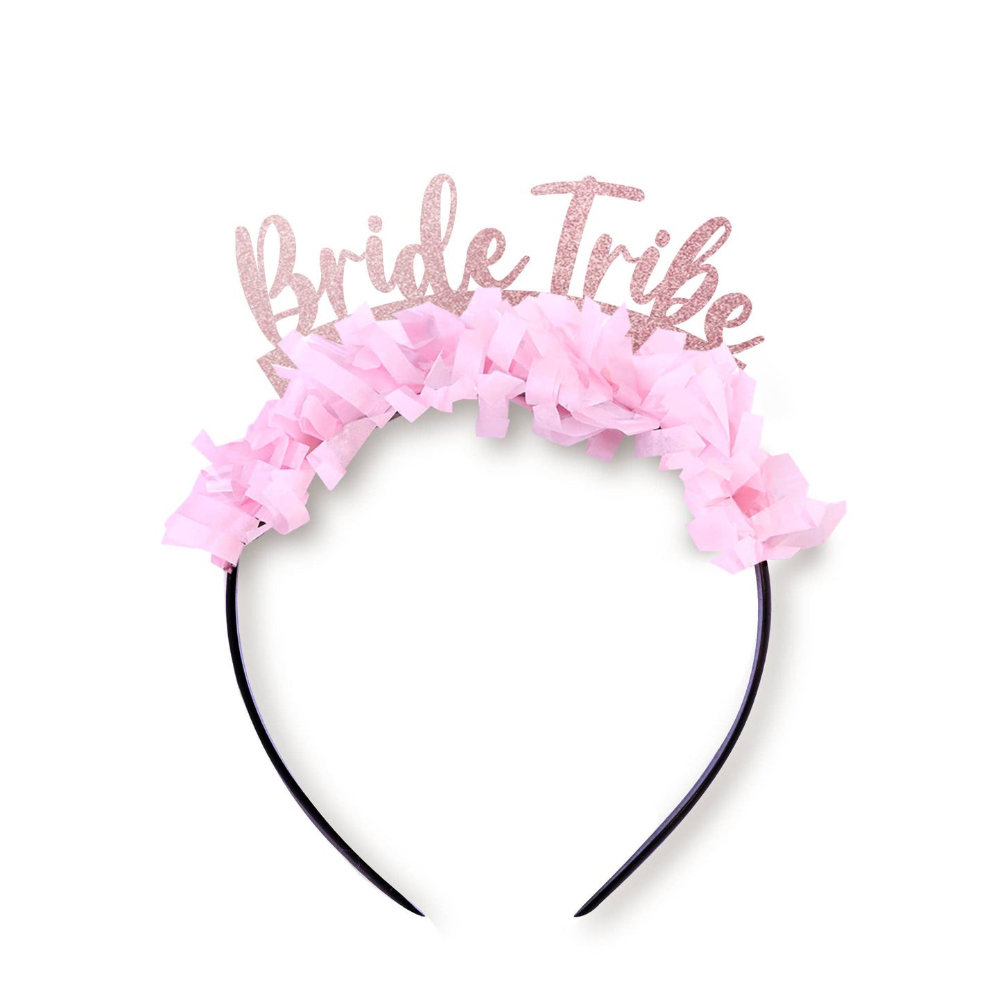 Bride Tribe Bachelorette Party Headband Crown: Rose Gold/Light Pink