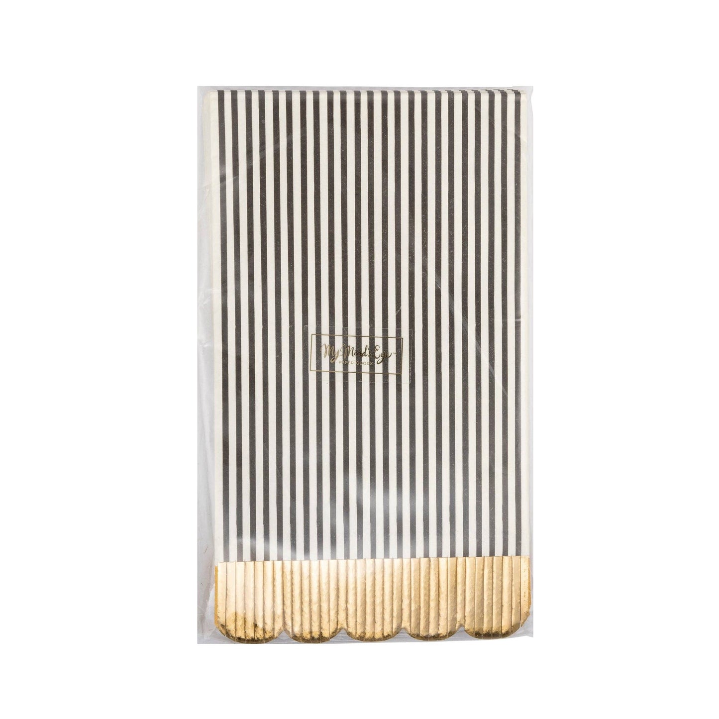 Black & Cream Striped Dinner Napkins