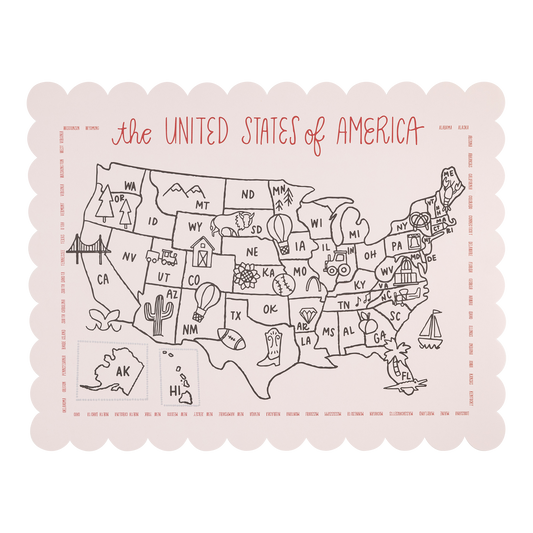 USA Map Coloring Placemats (12 pack)
