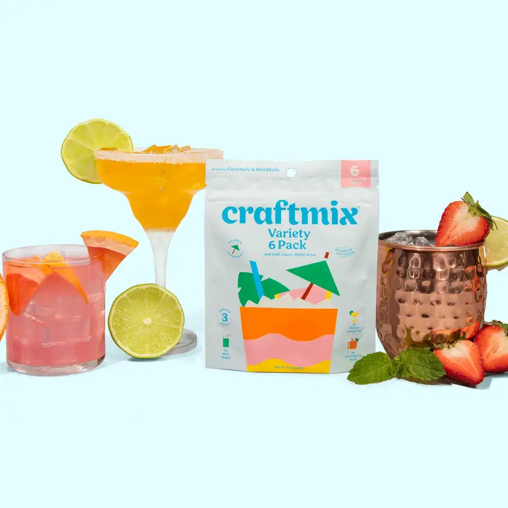 Mango Margarita, Strawberry Mule & Mint Mojito Cocktail Mixers - 6 Pack