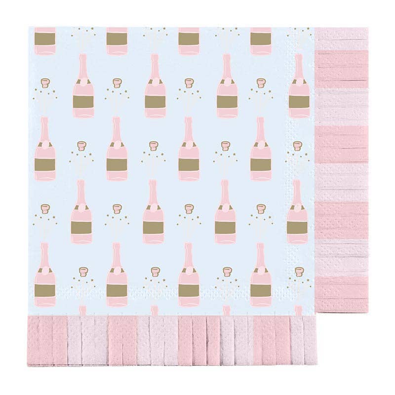 Pink & Gold Champagne Fringe Napkins