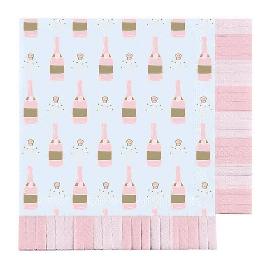 Pink & Gold Champagne Fringe Napkins