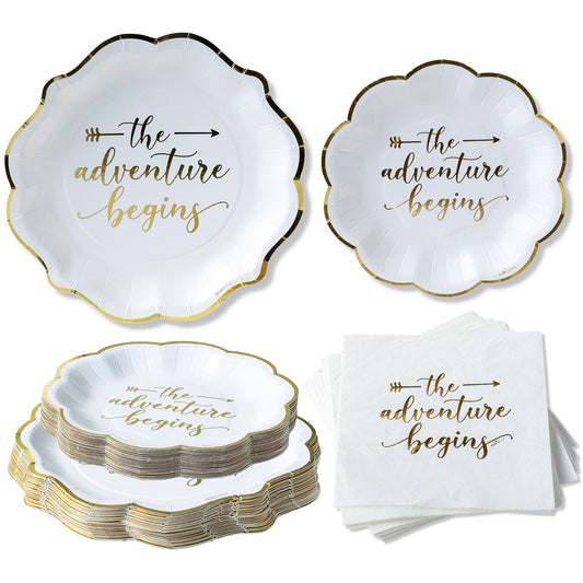 The Adventure Begins 72 Piece Party Tableware Set (24 Guests