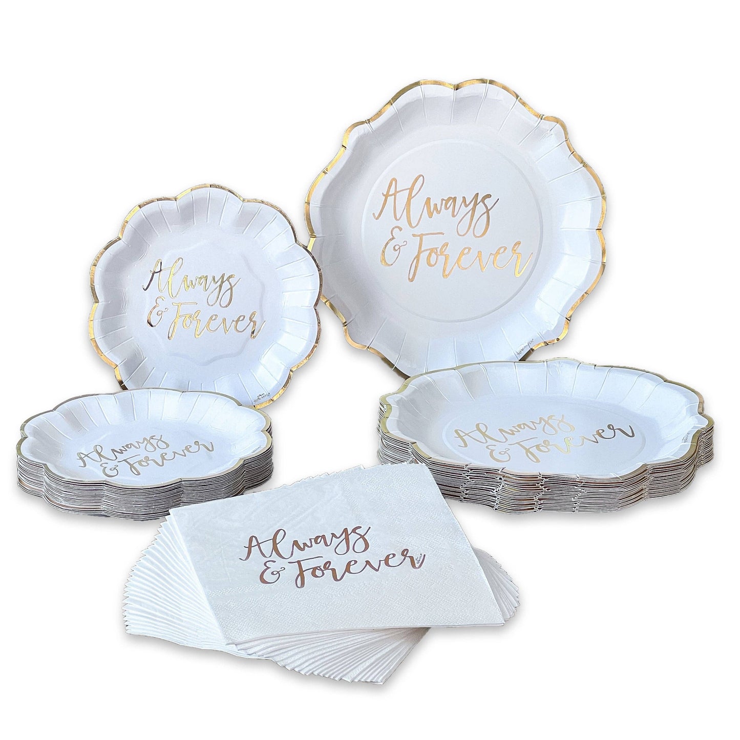 Always & Forever 72 Piece Party Tableware Set (24 Guests)