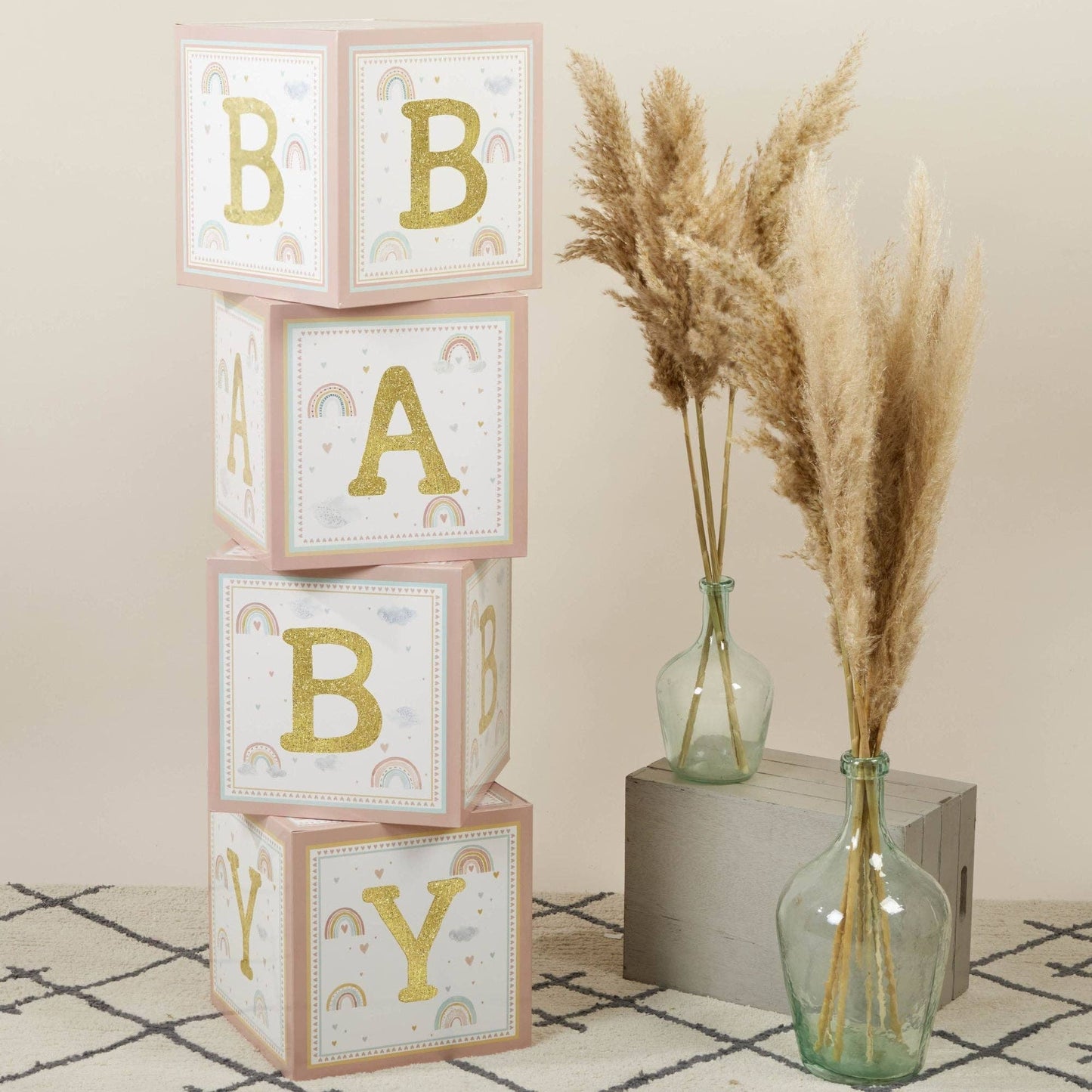 Boho Rainbow Baby Block Box Set