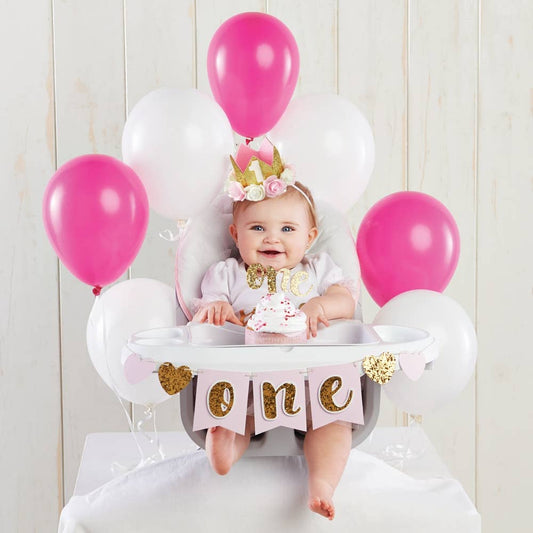 Gold Glitter 1st Birthday Décor Kit