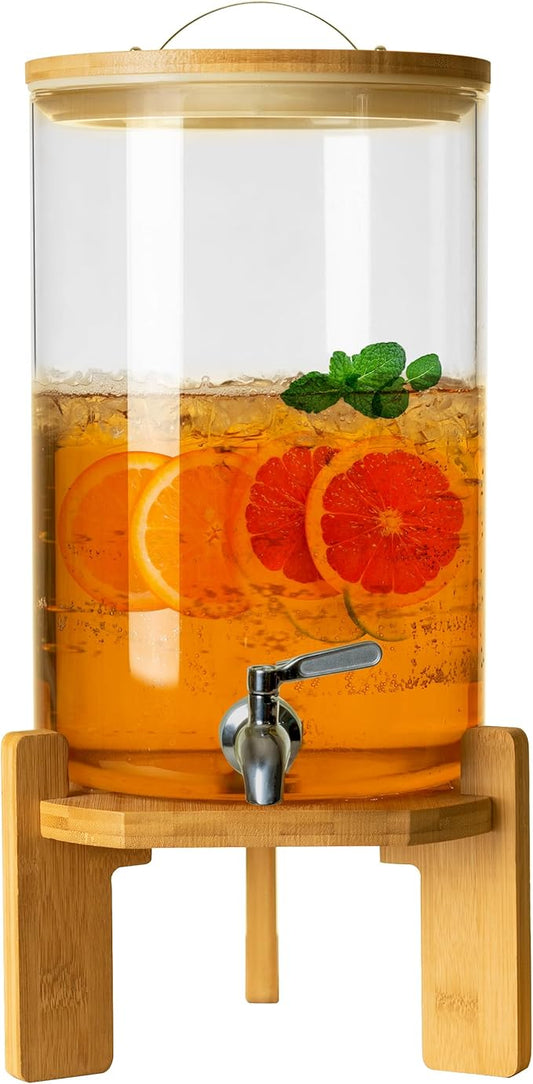 Natural Wood & Glass Beverage Dispenser - Rental